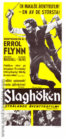 Slaghöken 1940 poster Errol Flynn Brenda Marshall Claude Rains Michael Curtiz Äventyr matinée