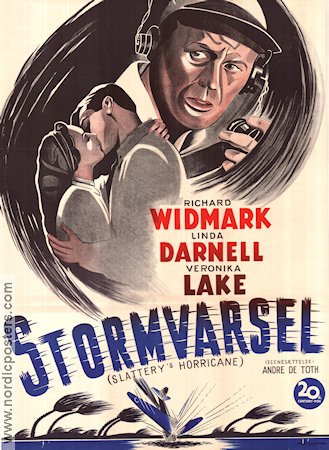 Slattery´s Hurricane 1949 poster Richard Widmark Linda Darnell