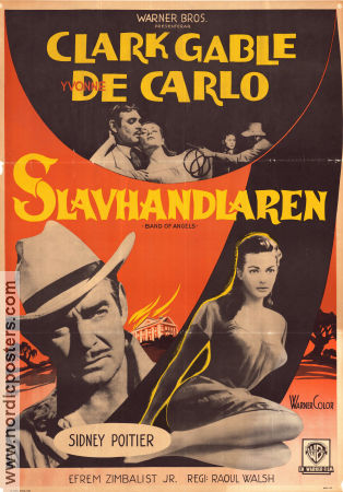 Slavhandlaren 1957 poster Clark Gable Yvonne De Carlo Sidney Poitier Raoul Walsh