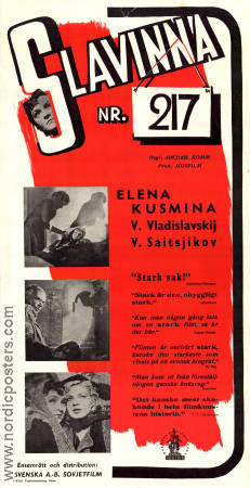 Slavinna nr 217 1945 poster Yelena Kuzmina Mikhail Romm Ryssland