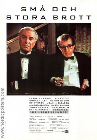 Små och stora brott 1989 poster Martin Landau Alan Alda Bill Bernstein Woody Allen Poliser