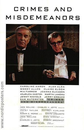 Små och stora brott 1989 poster Alan Alda Woody Allen