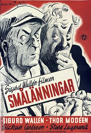 Smålänningar 1935 poster Sigurd Wallén Sture Lagerwall Sickan Carlsson Thor Modéen