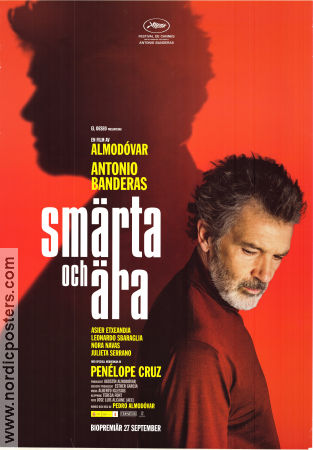 Smärta och ära 2019 poster Antonio Banderas Asier Etxeandia Leonardo Sbaraglia Pedro Almodovar Spanien