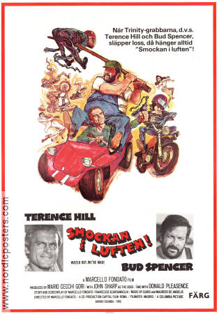 Smockan i luften 1974 poster Terence Hill Bud Spencer Patty Shepard Marcello Fondato Bilar och racing