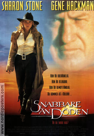 Snabbare än döden 1995 poster Sharon Stone Gene Hackman Russell Crowe Sam Raimi