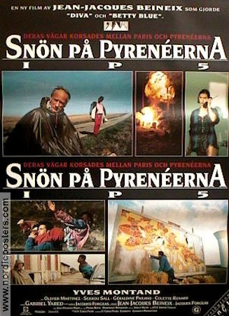 Snön på Pyreneerna 1992 poster Yves Montand Olivier Martinez Sekkou Sall Jean-Jacques Beineix Berg