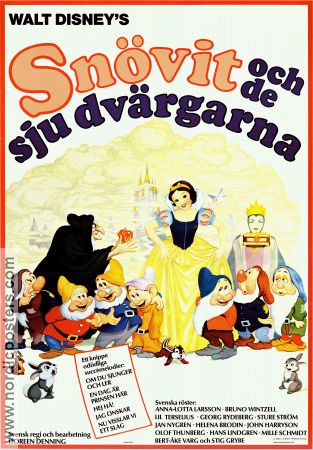 Snövit och de sju dvärgarna 1937 poster Adriana Caselotti William Cottrell Animerat