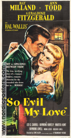 So Evil My Love 1948 poster Ray Milland Ann Todd Lewis Allen Hitta mer: Large poster