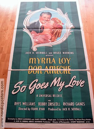 So Goes My Love 1946 poster Myrna Loy Don Ameche