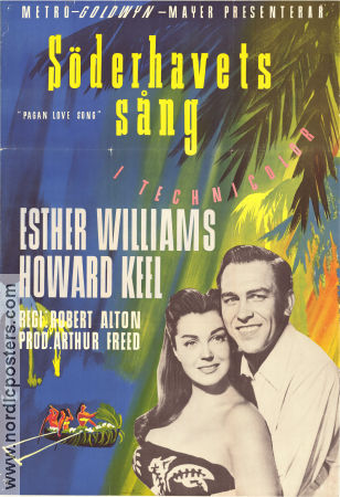 Söderhavets sång 1950 poster Esther Williams Howard Keel Minna Gombell Robert Alton Musikaler