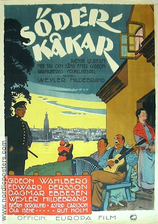 Söderkåkar 1932 poster Edvard Persson Gideon Wahlberg Dagmar Ebbesen Hitta mer: Stockholm Affischkonstnär: Blomberg
