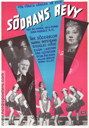 Södrans revy 1950 poster Åke Söderblom Naima Wifstrand Douglas Håge Sven Paddock Text: Kar de Mumma Rökning Hitta mer: Revy