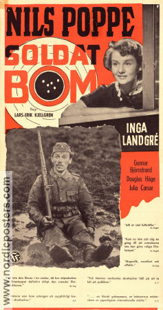 Soldat Bom 1948 poster Nils Poppe Inga Landgré Gunnar Björnstrand Lars-Eric Kjellgren