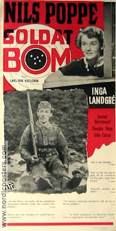 Soldat Bom 1948 poster Nils Poppe Inga Landgré Gunnar Björnstrand Lars-Eric Kjellgren