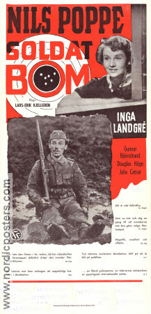 Soldat Bom 1948 poster Nils Poppe Inga Landgré Gunnar Björnstrand Lars-Eric Kjellgren