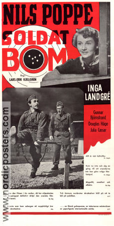 Soldat Bom 1948 poster Nils Poppe Inga Landgré Gunnar Björnstrand Lars-Eric Kjellgren