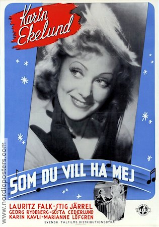 Som du vill ha mej 1945 poster Karin Ekelund Lauritz Falk