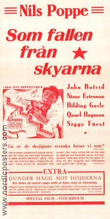 Som fallen från skyarna 1943 poster Nils Poppe Nils Ericson Hilding Gavle John-Lennart Linder