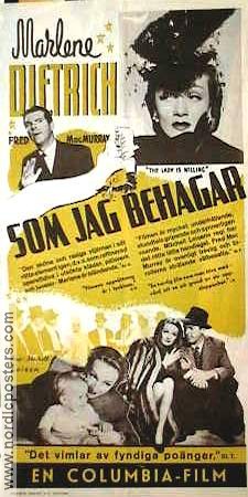 Som jag behagar 1943 poster Marlene Dietrich Fred MacMurray