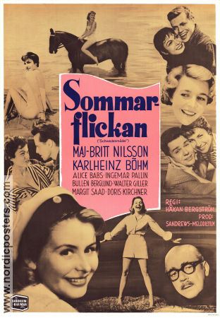 Sommarflickan 1956 poster Maj-Britt Nilsson Karlheinz Böhm Alice Babs Håkan Bergström