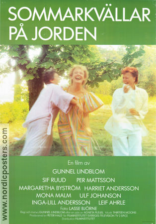 Sommarkvällar på jorden 1987 poster Sif Ruud Per Mattsson Margaretha Byström Gunnel Lindblom