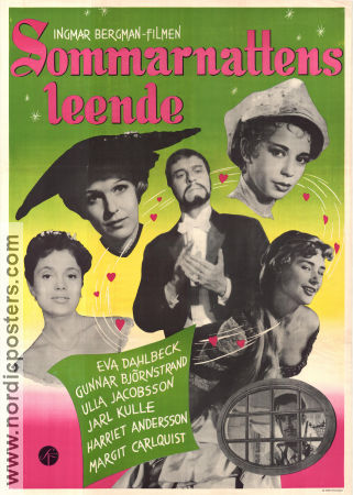 Sommarnattens leende 1956 poster Gunnar Björnstrand Ulla Jacobsson Harriet Andersson Eva Dahlbeck Ingmar Bergman