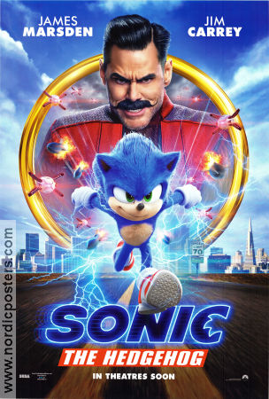 Sonic the Hedgehog 2020 poster Ben Schwartz James Marsden Jim Carrey Jeff Fowler Animerat