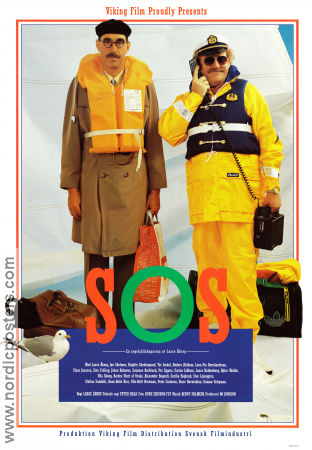 SOS En segelsällskapsresa 1988 poster Jon Skolmen Birgitte Söndergaard Lasse Åberg Skepp och båtar Telefoner Resor
