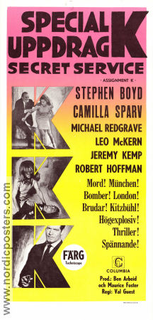 Specialuppdrag K 1968 poster Stephen Boyd Camilla Sparv Michael Redgrave Val Guest Agenter