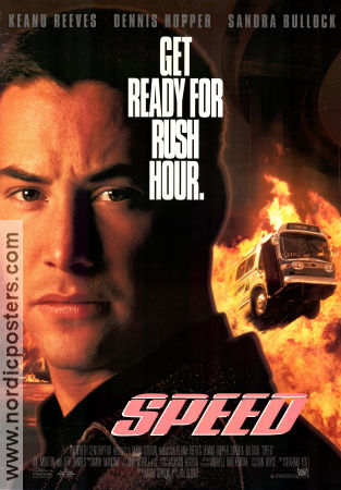 Speed 1994 poster Keanu Reeves Sandra Bullock Dennis Hopper Jan de Bont Bilar och racing
