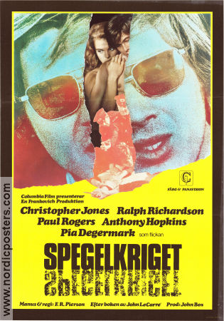 Spegelkriget 1970 poster Pia Degermark Christopher Jones Ralph Richardson Frank Pierson Text: John Le Carré Glasögon