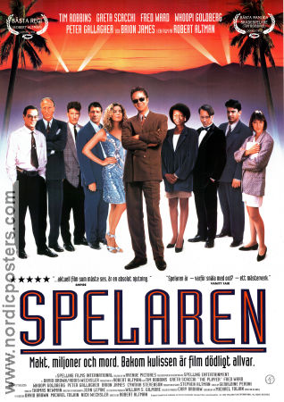 Spelaren 1992 poster Tim Robbins Greta Scacchi Cher Robert Altman Gambling