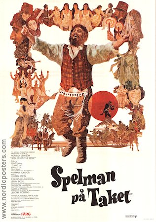 Spelman på taket 1971 poster Topol Norma Crane Leonard Frey Norman Jewison Musikaler