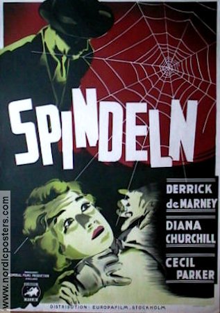 Spindeln 1942 poster Derrick de Marney Diana Churchill Insekter och spindlar