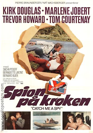 Spion på kroken 1971 poster Kirk Douglas Marlene Jobert Trevor Hopward Dick Clement Agenter