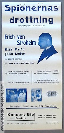Spionernas drottning 1938 poster Erich von Stroheim