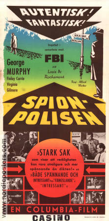 Spionpolisen 1952 poster George Murphy Finlay Currie Virginia Gilmore Alfred L Werker Film Noir Poliser