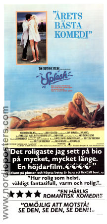 Splash 1984 poster Tom Hanks Daryl Hannah Eugene Levy Ron Howard Fiskar och hajar Strand