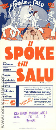 Spöke till salu 1939 poster Nils Poppe Annalisa Ericson Carl Reinholdz Hilding Gavle Tollie Zellman Ragnar Arvedson