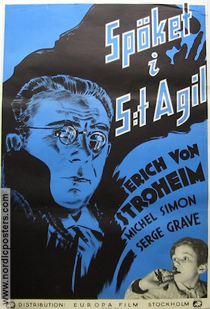 Spöket i St Agil 1938 poster Erich von Stroheim Glasögon