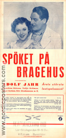 Spöket på Bragehus 1936 poster Adolf Jahr Annalisa Ericson Ragnar Arvedson