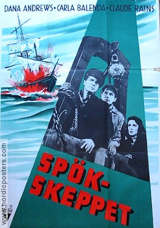 Spökskeppet 1951 poster Dana Andrews Claude Rains