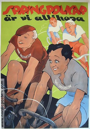Springpojkar är vi allihopa 1941 poster Åke Söderblom Rune Halvarsson Cyklar