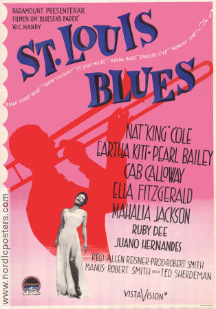 St Louis Blues 1958 poster Nat King Cole Eartha Kitt Ella Fitzgerald Cab Calloway Allen Reisner Jazz