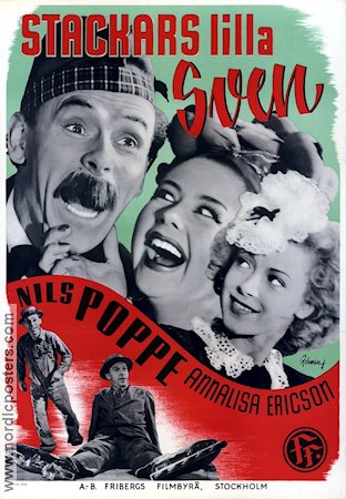 Stackars lilla Sven 1947 poster Nils Poppe Annalisa Ericson Hjördis Petterson Hugo Bolander