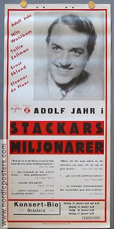 Stackars miljonärer 1936 poster Adolf Jahr