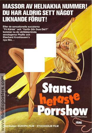 Stans hetaste porrshow 1974 poster Anne Bie Warburg Phyllis Eberhardt Kronhausen Danmark