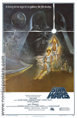 Star Wars Style A 1977 poster Mark Hamill Harrison Ford Carrie Fisher Alec Guinness Peter Cushing George Lucas Hitta mer: Star Wars