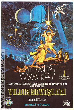 Star Wars Turkey 1977 poster Mark Hamill Harrison Ford Carrie Fisher Alec Guinness Peter Cushing George Lucas Affischen från: Türkiye Hitta mer: Star Wars